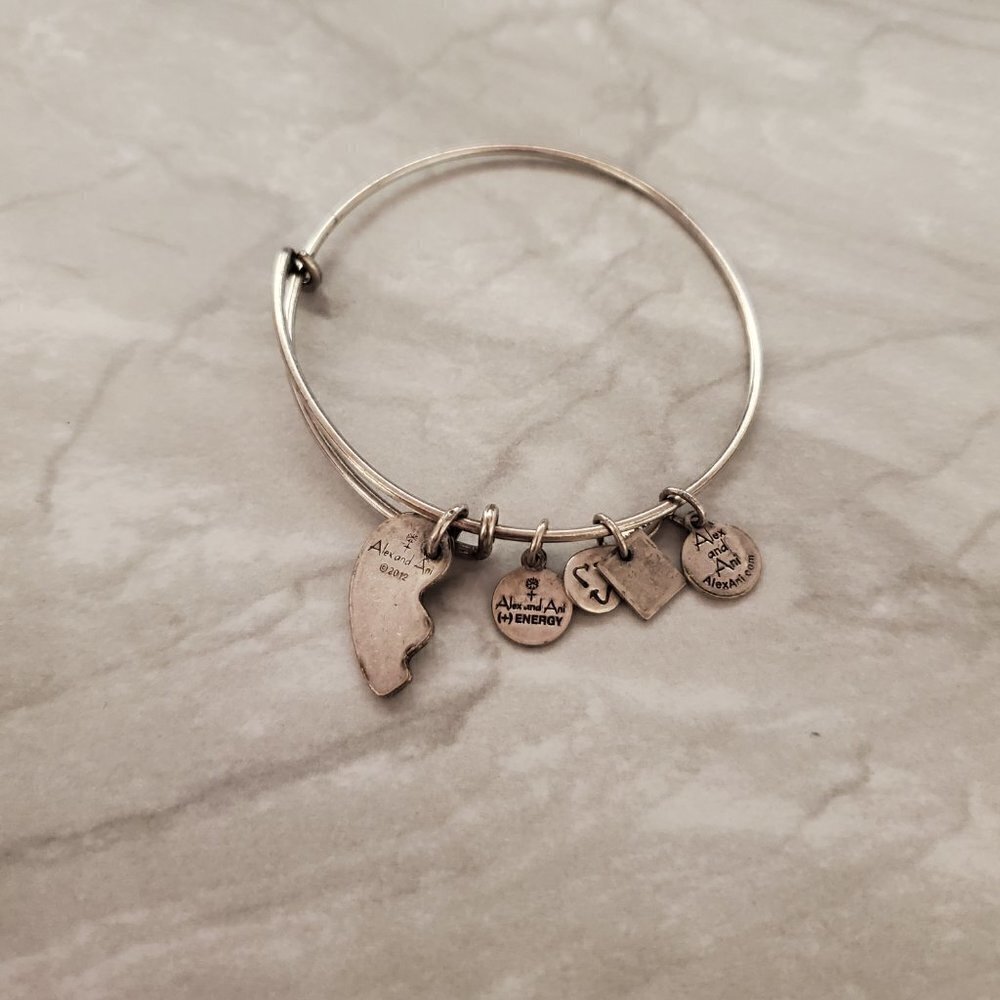 💕 Alex and Ani BFF Best Friends Silver Expandable Charm Bracelet 💕 - Picture 3 of 4